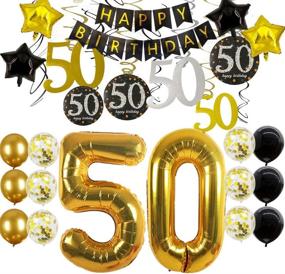 img 1 attached to 🎉 Ultimate 50th Birthday Decorations: Happy 50th Banner, Balloons, and Over The Hill Party Supplies for Men and Women