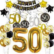 🎉 ultimate 50th birthday decorations: happy 50th banner, balloons, and over the hill party supplies for men and women логотип