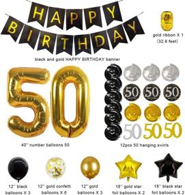 img 2 attached to 🎉 Ultimate 50th Birthday Decorations: Happy 50th Banner, Balloons, and Over The Hill Party Supplies for Men and Women