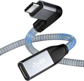 img 4 attached to Угловой USB-C удлинительный кабель 3,3 фута: идеальный кабель для 4K видео, 10Gbps Gen 2, угловой экстендер типа C для MacBook Pro/Air, iPad Pro, Surface Go, Nintendo Switch