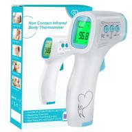 medical grade forehead thermometer for adults - no touch & instant reading - ideal for baby care, bath, and milk - white+blue color logo