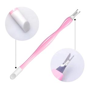 img 2 attached to 💅 Allstarry 30 Pieces Nail Cuticle Trimmer Remover: Plastic Handle Cuticle Pusher, Rubber Nail Cleaner, Double Head Dead Skin Cuticle Knife, Removal Fork Nail art Tools for Girls, Women, and Men - Pink