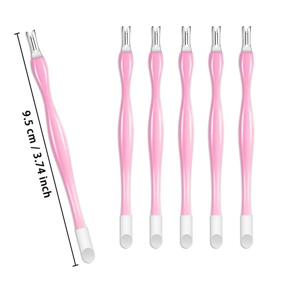 img 1 attached to 💅 Allstarry 30 Pieces Nail Cuticle Trimmer Remover: Plastic Handle Cuticle Pusher, Rubber Nail Cleaner, Double Head Dead Skin Cuticle Knife, Removal Fork Nail art Tools for Girls, Women, and Men - Pink