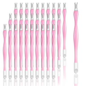 img 4 attached to 💅 Allstarry 30 Pieces Nail Cuticle Trimmer Remover: Plastic Handle Cuticle Pusher, Rubber Nail Cleaner, Double Head Dead Skin Cuticle Knife, Removal Fork Nail art Tools for Girls, Women, and Men - Pink