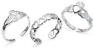 👣 sterling silver toe rings set - adjustable open toe rings by silverline jewelry, pack of 3 logo