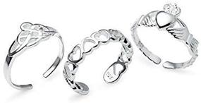 img 1 attached to 👣 Sterling Silver Toe Rings Set - Adjustable Open Toe Rings by Silverline Jewelry, Pack of 3