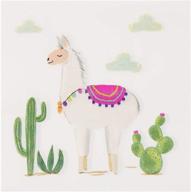 🍹 cocktail napkins - 150-pack luncheon napkins: disposable paper napkins for kids birthday desert-themed party supplies, llama and cactus design, 2-ply, 13 x 13 inches (unfolded) logo