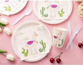 img 2 attached to 🍹 Cocktail Napkins - 150-Pack Luncheon Napkins: Disposable Paper Napkins for Kids Birthday Desert-Themed Party Supplies, Llama and Cactus Design, 2-Ply, 13 x 13 Inches (Unfolded)