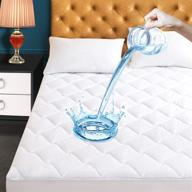 🛏️ premium king size quilted fitted mattress pad - waterproof & breathable cooling protector - deep pocket design - noiseless cover logo