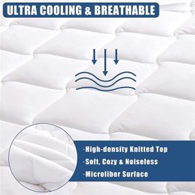 img 1 attached to 🛏️ Premium King Size Quilted Fitted Mattress Pad - Waterproof & Breathable Cooling Protector - Deep Pocket Design - Noiseless Cover