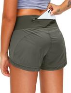 🏃 quick-dry 3 inch women's running shorts with zipper pocket for workout & athletic gym logo