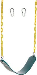 img 4 attached to 🌿 Premium Green Strap Swing Seat - Heavy Duty Playground Swing Replacement with Easy Install Carabiners - by Squirrel Products