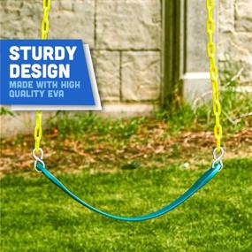img 2 attached to 🌿 Premium Green Strap Swing Seat - Heavy Duty Playground Swing Replacement with Easy Install Carabiners - by Squirrel Products