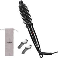 🔌 portable mini hair curling iron brush: lovani 3-in-1 travel curler with ionic ceramic technology, anti-scald design, dual voltage, and travel bag - ideal for short hair logo