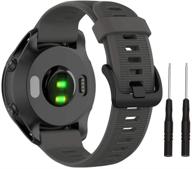 силиконовый ремешок isabake для garmin forerunner 945/935/745 и fenix 5/5plus/6/6 pro, approach s60 - мягкие сменные ремешки 22 мм в сером цвете. логотип