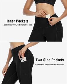 img 2 attached to 👖 CHRLEISURE 3-Pack High Waist Leggings with Pockets for Women, Tummy Control Workout Yoga Pants