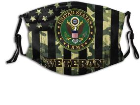 img 4 attached to 🎖️ US Army Retired Veteran Face Mask - Dust Filtered, Comfortable, Breathable, Washable - Unisex Black, 1 Pcs