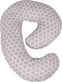 img 4 attached to Leachco Snoogle Mini Chic - Compact Side Sleeper Pregnancy Pillow - Moroccan Gray: Comfort and Style For Expectant Mothers