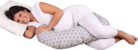img 3 attached to Leachco Snoogle Mini Chic - Compact Side Sleeper Pregnancy Pillow - Moroccan Gray: Comfort and Style For Expectant Mothers