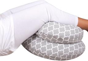 img 2 attached to Leachco Snoogle Mini Chic - Compact Side Sleeper Pregnancy Pillow - Moroccan Gray: Comfort and Style For Expectant Mothers