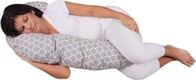 img 1 attached to Leachco Snoogle Mini Chic - Compact Side Sleeper Pregnancy Pillow - Moroccan Gray: Comfort and Style For Expectant Mothers
