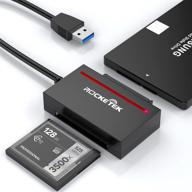 🚀 rocketek usb 3.0 cfast card reader and sata adapter - simultaneously read & write cfast 2.0 memory card and 2.5" hdds logo