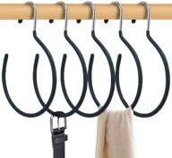 👕 5-piece non-slip hangerspace belt rack scarf ring hangers - closet organizer accessory holders for ties, scarves, belts, and jewelry - black логотип