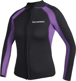 img 1 attached to Lemorecn Womens Wetsuits Neoprene 2041Blackpurple12