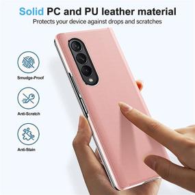 img 2 attached to Compatible With Samsung Galaxy Z Fold 3 Case Flip Leather Cover Wallet Slim Clear S-View Mirror Shockproof Thin Cover With Kickstand Anti-Scratch Protective Case Cover For Samsung Z Fold 3 5G