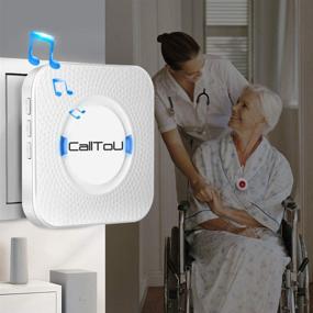 img 3 attached to 📞 CallToU Caregiver Pager Wireless SOS Call Button Nurse Alert System for Home Elderly Patient Seniors Disabled Personal Attention Pager 500+ Feet Range with 2 Waterproof Transmitters and 1 Plugin Receiver