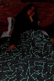 img 1 attached to 🌌 Glow in The Dark Zodiac Constellation Blanket - Multiple Sizes for Solar, Star, Astronomy, Astrology & Astronaut Enthusiasts - Ideal Gift for Men, Women, Teens, Boys & Girls (60x50in)