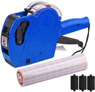 🔖 mx-5500 price tag gun with 8 digits, 5000 sticker labels, 3 ink refills - label maker pricing gun kit for office, retail shop, grocery store, organization marking (blue) logo