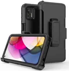 img 4 attached to 📱 Moto G Stylus 2021 Case: Heavy-Duty Protection with Belt Clip Holster (Black)