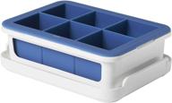 oxo good grips silicone stackable ice cube tray with lid - large cube, dark blue: innovative ice making with convenience & style logo