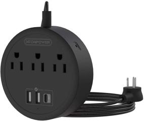 img 4 attached to 🔌 NTONPOWER Compact Power Strip with USB C and 10Ft Extension Cord- Wall Mountable, 3 Outlet 3 USB Ports (3A 15W)- No Surge Protector- Perfect for Travel Dorm Home Office