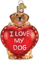 🐶 love my dog - glass blown ornaments for christmas tree by old world christmas, perfect for pet lovers логотип