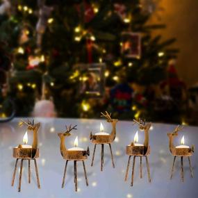 img 3 attached to Christmas Candle Holders: Enhance Your Holiday Decor with CREPRO 6 Pack Reindeer Tealight Holders