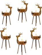 christmas candle holders: enhance your holiday decor with crepro 6 pack reindeer tealight holders logo