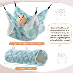 img 3 attached to 🐹 Cozy and Fun: Small Pet Cage Hammock Hanging Tunnel - Perfect Bed and Play Accessories for Ferret, Rat, Chinchilla, and Guinea Pig