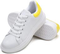 👟 dasengye white platform non slip walking shoes for women: lace up pu leather fashion sneakers with casual tennis shoe comfort logo