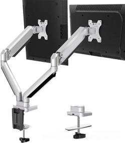 img 4 attached to 🖥️ Enhance Your Workspace with MOUNTUP Dual Monitor Desk Mount - Fully Adjustable Double Monitor Arm with Gas Spring, Fits 2 Screens 17-32", Holds up to 17.6LBS Each - MU0024