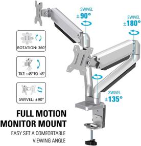 img 2 attached to 🖥️ Enhance Your Workspace with MOUNTUP Dual Monitor Desk Mount - Fully Adjustable Double Monitor Arm with Gas Spring, Fits 2 Screens 17-32", Holds up to 17.6LBS Each - MU0024