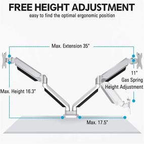 img 1 attached to 🖥️ Enhance Your Workspace with MOUNTUP Dual Monitor Desk Mount - Fully Adjustable Double Monitor Arm with Gas Spring, Fits 2 Screens 17-32", Holds up to 17.6LBS Each - MU0024