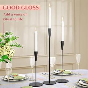 img 2 attached to 🕯️ Elegant Legiolia Candlestick Holders: Stylish Metal Black Tall Taper Candle Holder Set - Perfect for Weddings, Anniversaries, and Parties!