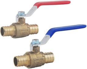 img 4 attached to 🔒 Lead Free Brass PEX Ball Valve, 3/4-in X 3/4-in PEX Shut off Ball Valve with Red & Blue Long Lever, PEX Barb Water Valve with cUPC Certification – Ideal for Hot and Cold Water (Pack of 2)