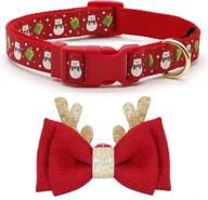 🎄 azuza festive dog collar with removable bowtie - xmas design, adjustable for small, medium, and large dogs logo