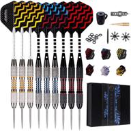 🎯 professional steel tip darts set - 9 pcs 24g metal darts with aluminum shafts, 20 o-rings, 27 extra flights, darts tool, and exquisite packaging logo