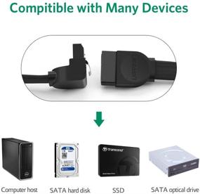 img 1 attached to UGREEN 90 градусов SATA III кабель Набор из 3 штук - Кабель данных 6Gbps для жесткого диска SSD, 7 контактов с защелкой - Длина 18 дюймов - Совместим с жестким диском SSD SATA, CD-ROM, CD-RW