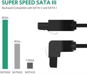 img 2 attached to UGREEN 90 градусов SATA III кабель Набор из 3 штук - Кабель данных 6Gbps для жесткого диска SSD, 7 контактов с защелкой - Длина 18 дюймов - Совместим с жестким диском SSD SATA, CD-ROM, CD-RW