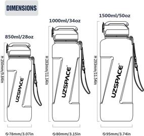 img 1 attached to UZSPACE Sports Water Bottle with Straw: Leak Proof Flip Top Lid, BPA Free Plastic, 28oz/34oz/50oz Sizes, Lightweight & Portable - Detachable Carry Strap